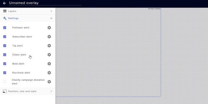 streamelements éditeur widget alertbox alertes disponibles pour twitch