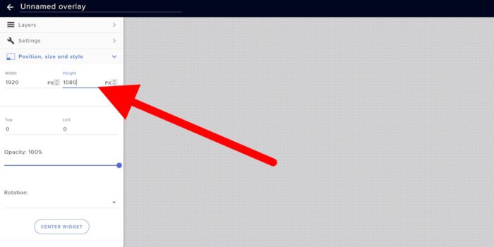 streamelements éditeur widget alertbox définir les dimensions