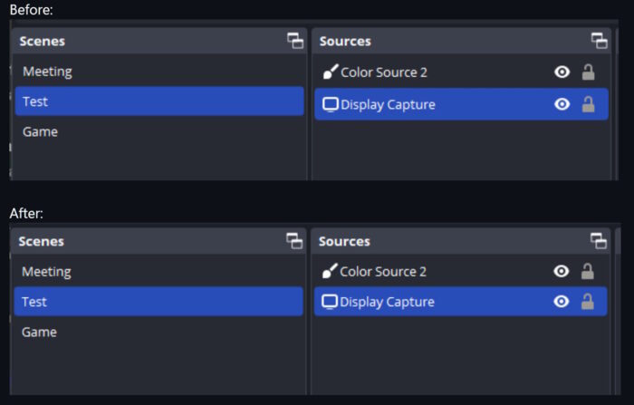 obs studio 31.1 ajustement de l'apparence des docks