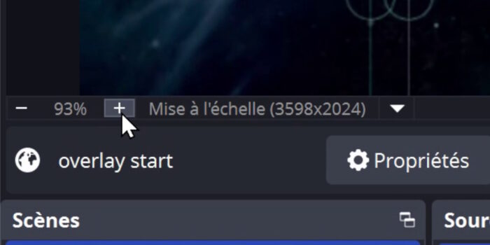 obs studio 31.1 option de contrôle du zoom de l'aperçu