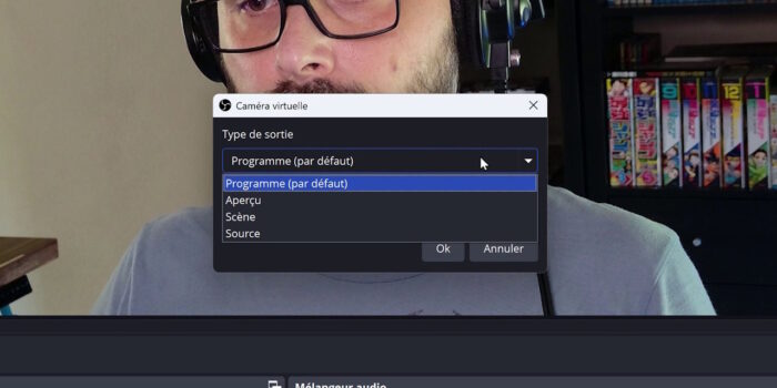 obs studio options de la caméra virtuelle