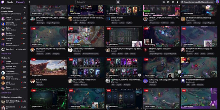 twitch catégorie triée par nombre de spectateurs décroissant