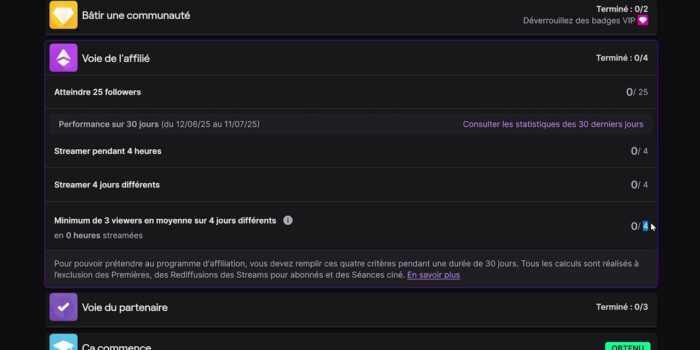 twitch nouveaux critères pour l'affiliation