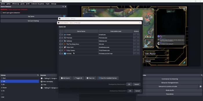 obs plugin game detector interface de scan