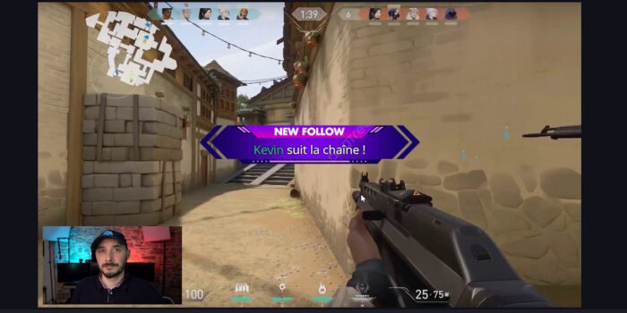 obs studio alerte texte centré grâce au css