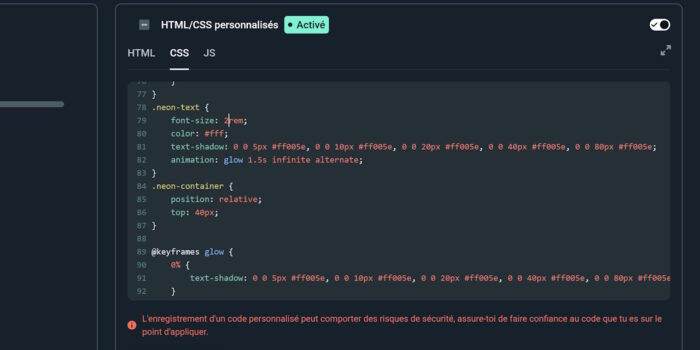 streamlabs alertes deuxième animation ajustements du css