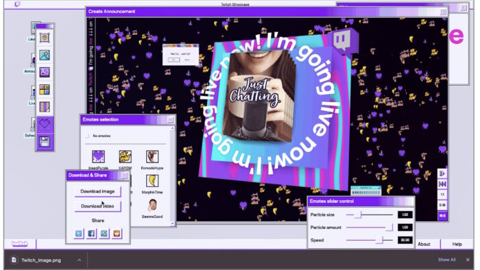 twitch showcase aperçu interface