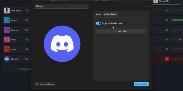 wave link ajout de suppression de bruit sur l'entrée discord