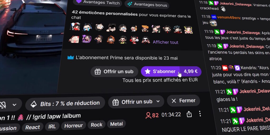 twitch nouveau statut intégré qui permet de recevoir des abonnements